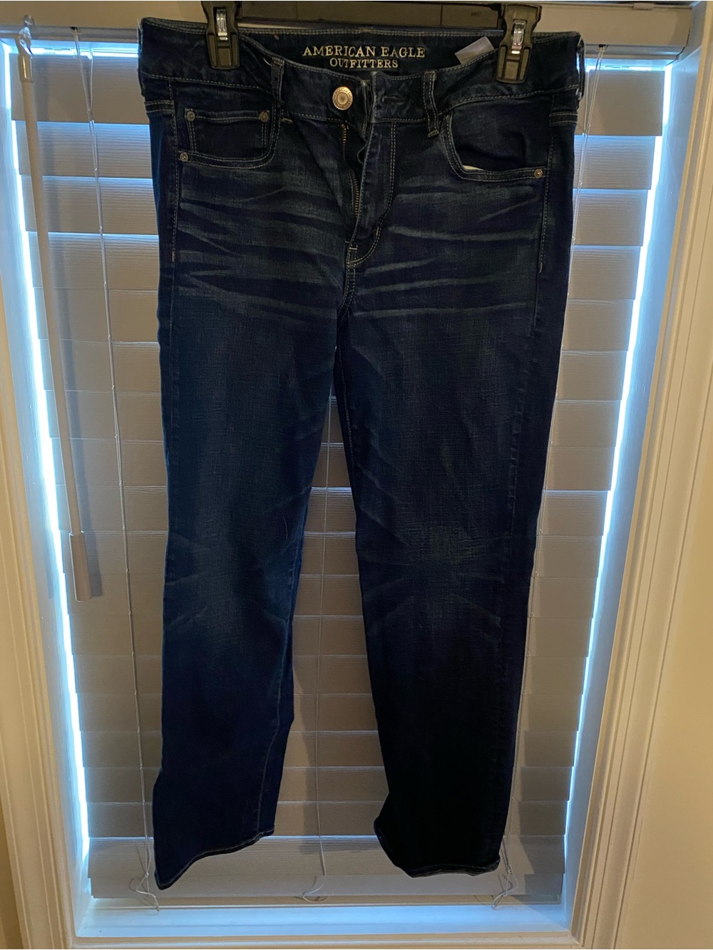 American Eagle Outfitters Dark Indigo Straight-Leg Jeans